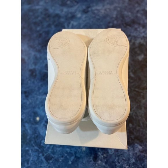 VERSACE COLLECTION SCARPE WHITE LEATHER - Picture 7 of 9